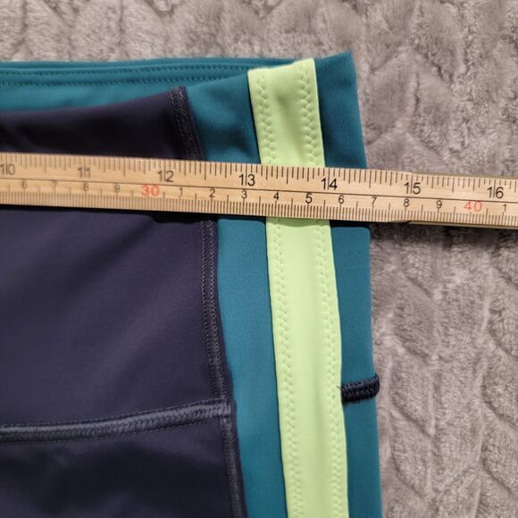 Athleta Crunch Colorblock ⅞ Tights in SuperSonic Size Medium #487398 Navy Blue - Picture 4 of 11